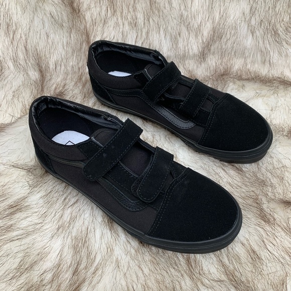 all black velcro vans